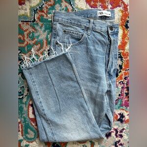 Zara 100% Cotton Wide Leg Jeans